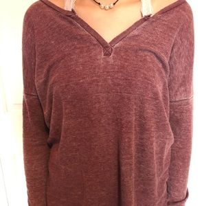 American Eagle Outfitters maroon long sleeve top